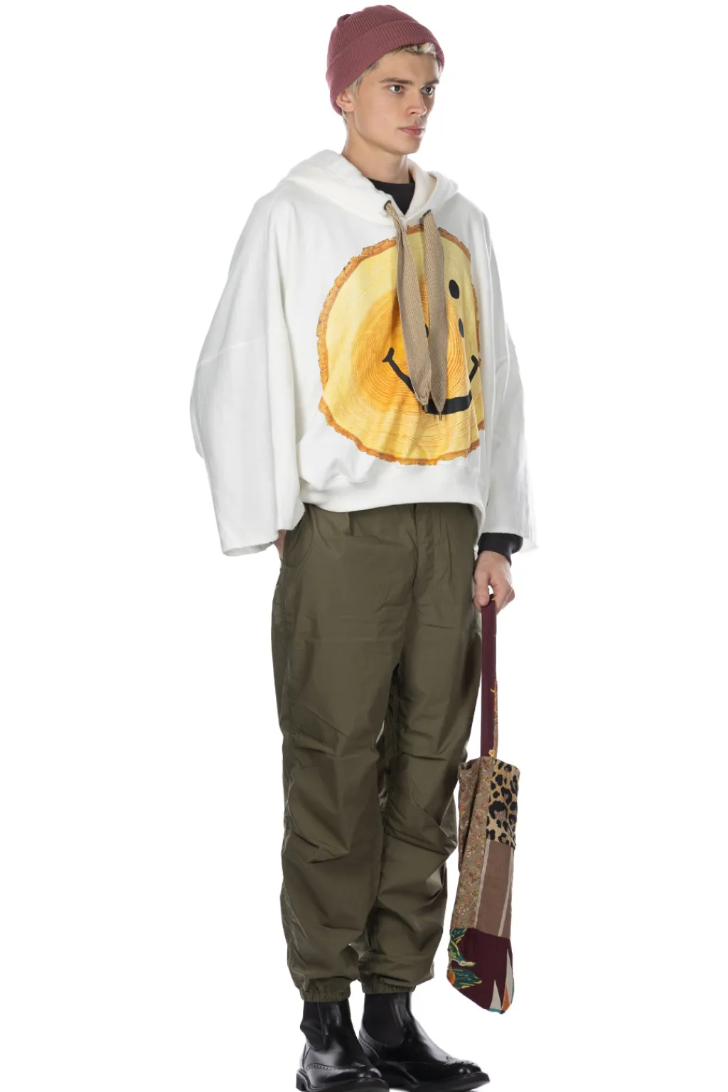 Hot Kapital Knit DEVIL Hoodie (RAINBOWY TRUNK 1000 YRS) - White