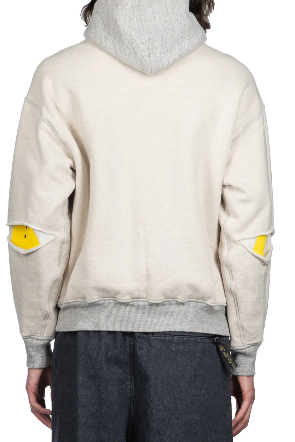 Sale Kapital Knit Rev ELBOW RIP Hoodie (PROFILE RAINBOWY) - Natural x Grey
