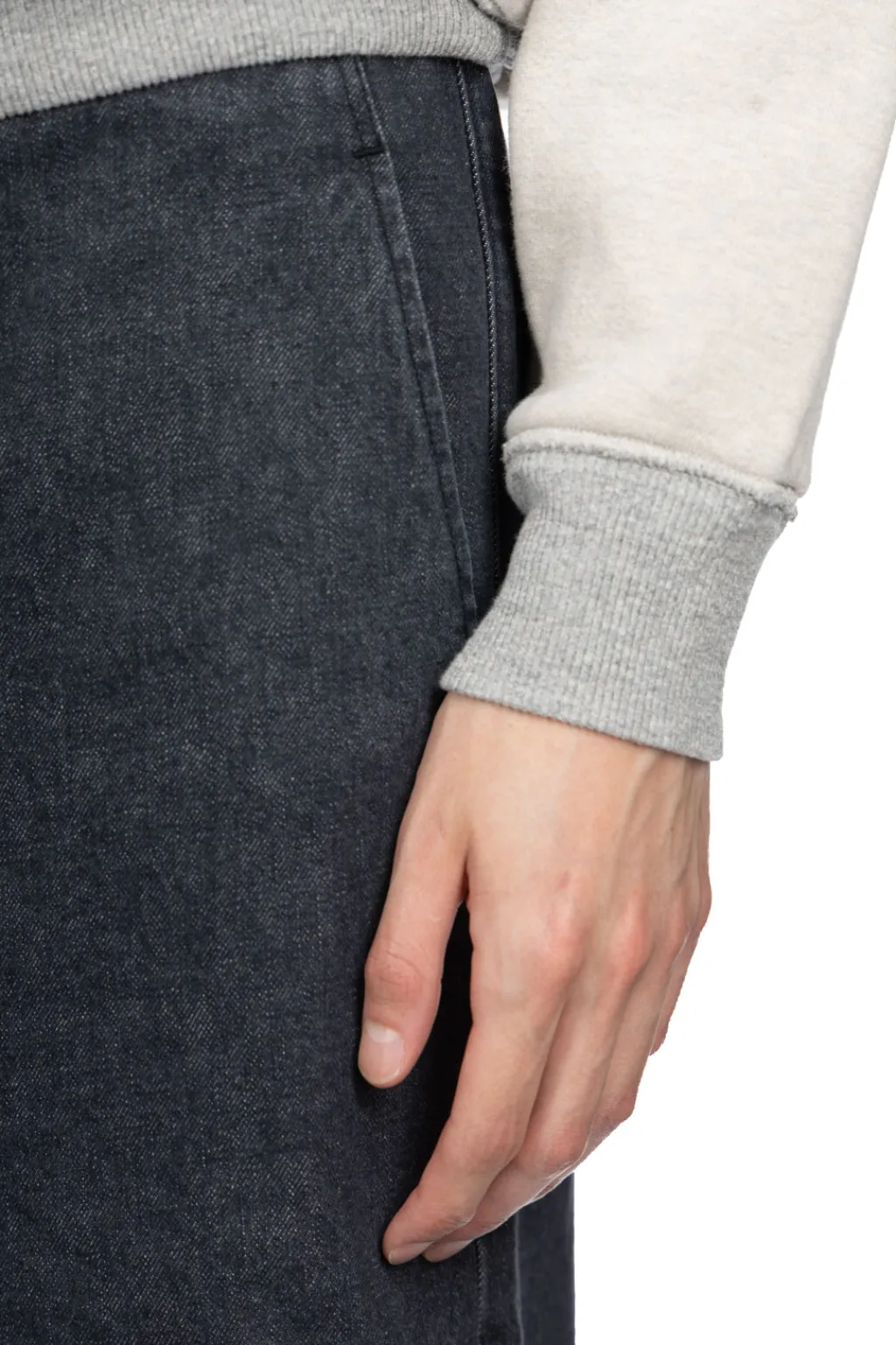 Sale Kapital Knit Rev ELBOW RIP Hoodie (PROFILE RAINBOWY) - Natural x Grey