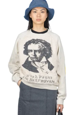 Best Kapital Knit x Fur GRIZZLY SWT (PROFILE RAINBOWY & BEETHOVEN) - Natural