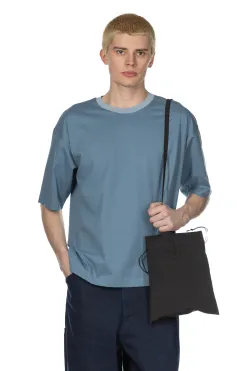 Fashion Still by Hand Knitted Rib T-Shirt - Smoke Blue