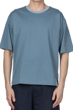 Fashion Still by Hand Knitted Rib T-Shirt - Smoke Blue