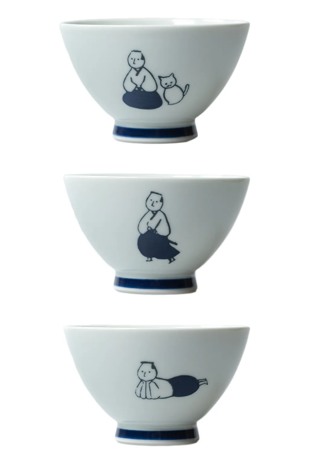 Outlet Mino Pottery KYU-JITSU Rice Bowl - Samurai