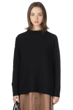 Clearance NARU Lambswool Aran Sweater - Black