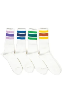 Outlet Anonymous Ism 3 Line Crew Socks in 4 Color Choices