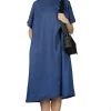 Outlet Nachukara Linen Dress - Blue