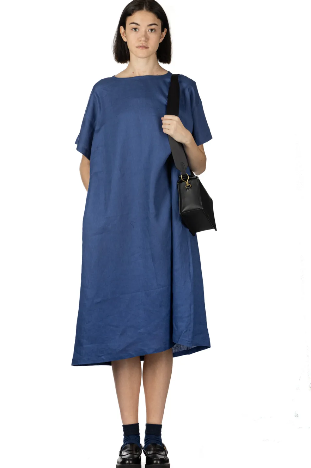 Outlet Nachukara Linen Dress - Blue