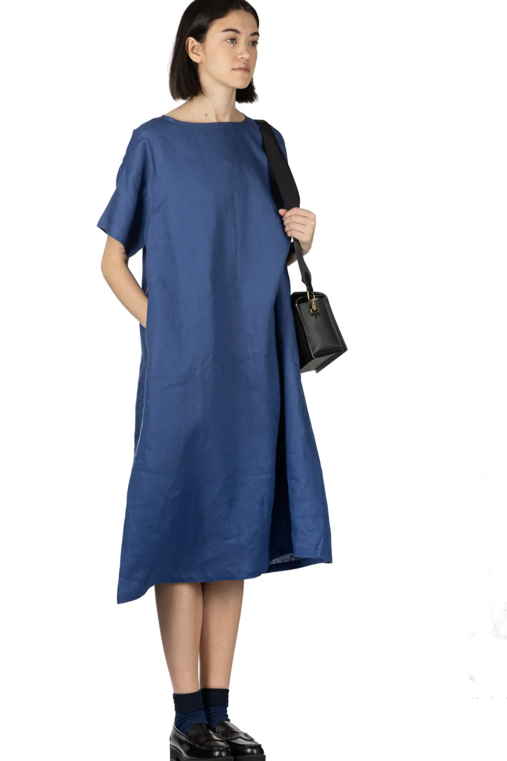 Outlet Nachukara Linen Dress - Blue