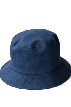 Best Cableami Linen Herringbone Bucket Hat - Indigo