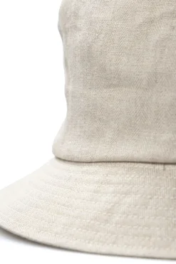 Online Cableami Linen Herringbone Bucket Hat - Ecru