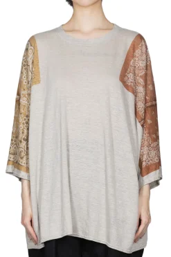 Outlet Kapital Linen Jersey Bandana HUGE-T (Botanical) - L. Brown