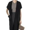 Sale Evam Eva Linen Robe Vest - Black