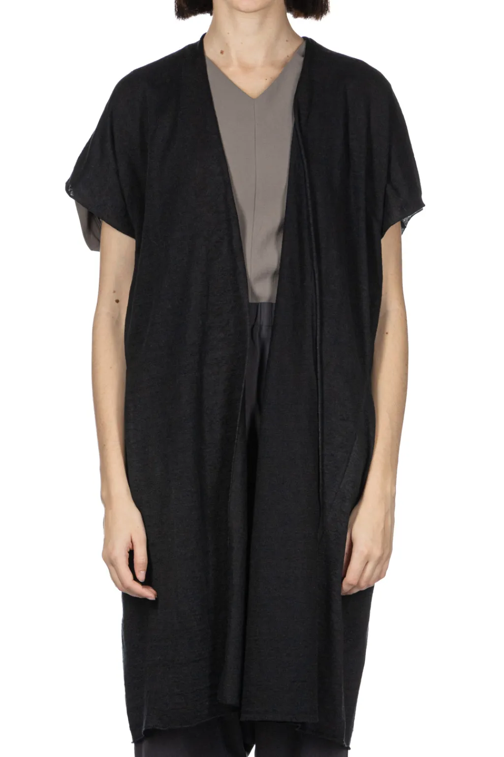 Sale Evam Eva Linen Robe Vest - Black