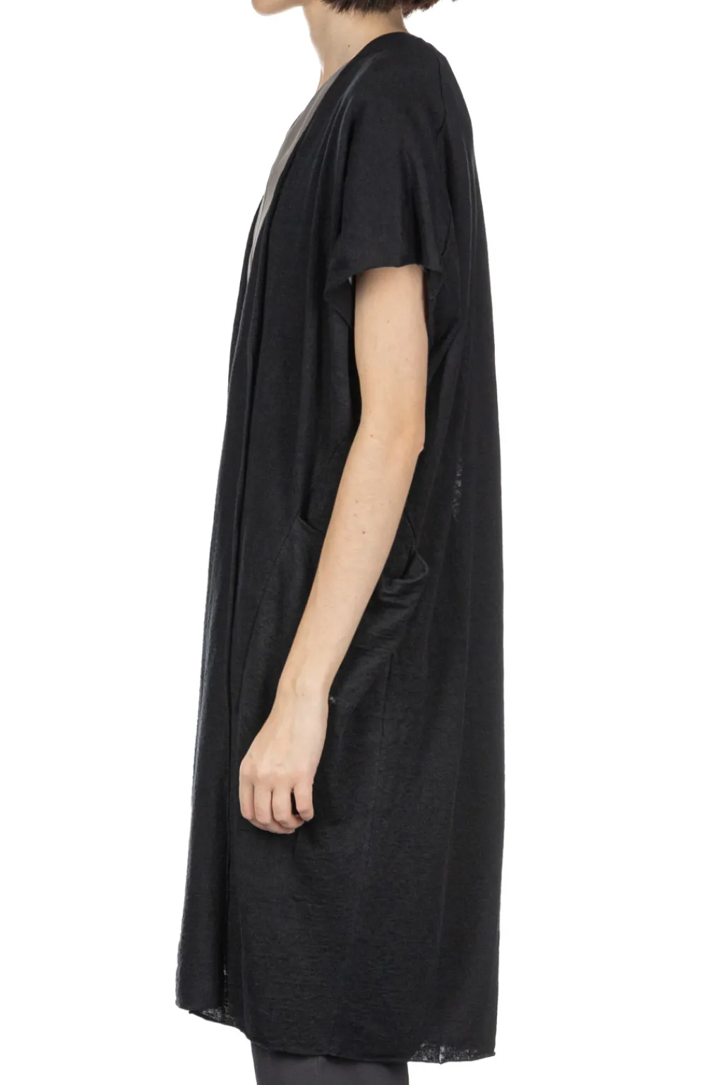 Sale Evam Eva Linen Robe Vest - Black