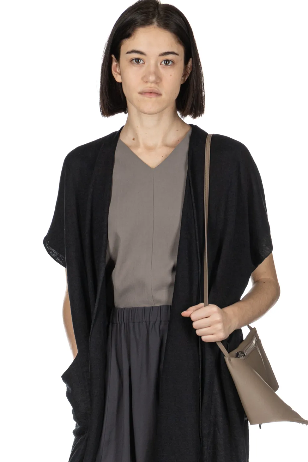 Sale Evam Eva Linen Robe Vest - Black