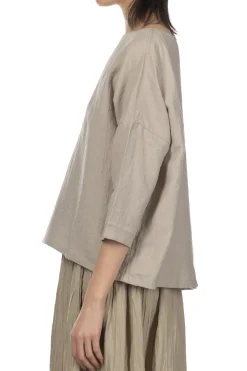 Clearance Evam Eva Linen Silk Pullover - Grege