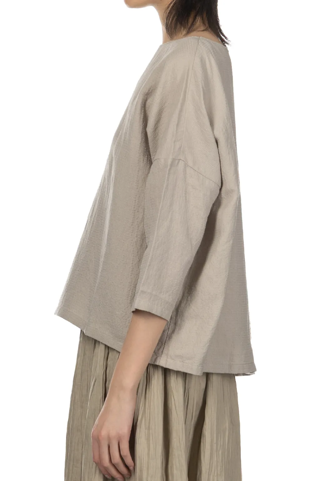 Clearance Evam Eva Linen Silk Pullover - Grege