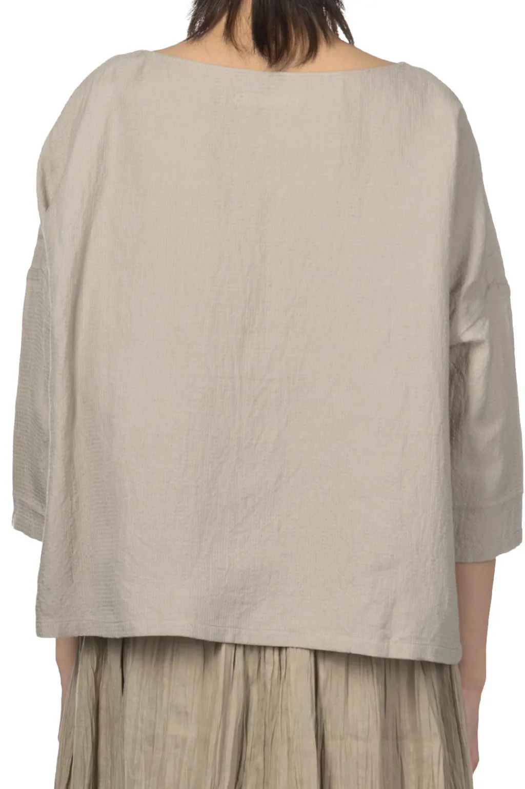 Clearance Evam Eva Linen Silk Pullover - Grege