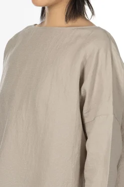 Clearance Evam Eva Linen Silk Pullover - Grege