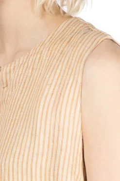 Sale ts(s) Linen Silk Sleeveless Slit Dress