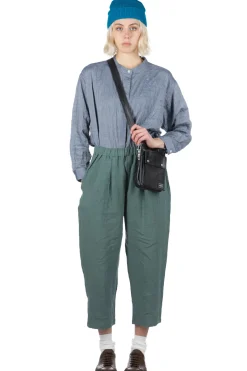 Outlet Nachukara Linen Two Tuck Pants - Green