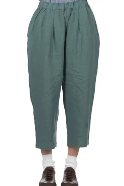Outlet Nachukara Linen Two Tuck Pants - Green
