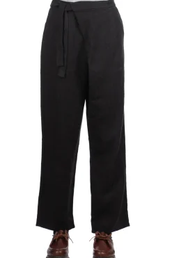 New Evam Eva Linen Wool Wrap Pants - Black