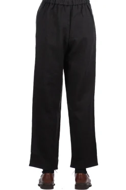New Evam Eva Linen Wool Wrap Pants - Black