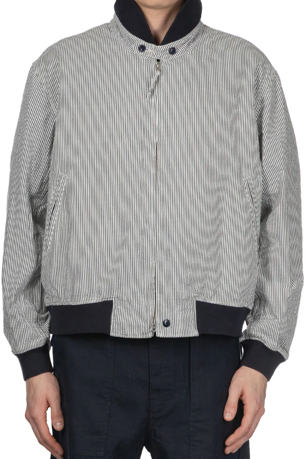 Outlet Engineered Garments LL Jacket - Navy Cotton Seersucker Stripe