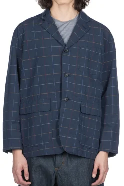 Outlet Engineered Garments Loiter Jacket - Navy CL Windowpane