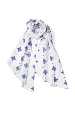 Hot Engineered Garments Long Scarf - White CP Crest Embroidery Sheeting