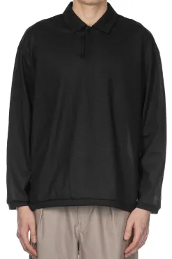 Fashion Still by Hand Long Sleeve Polo Shirt - Black