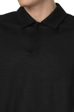 Fashion Still by Hand Long Sleeve Polo Shirt - Black