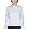 New Comme Des Garcons Comme Des Garcons Long Sleeve T-Shirt With Side Ruffles - White