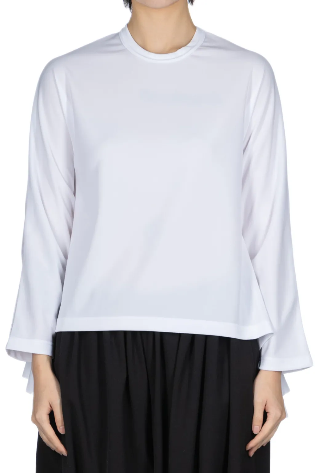 New Comme Des Garcons Comme Des Garcons Long Sleeve T-Shirt With Side Ruffles - White