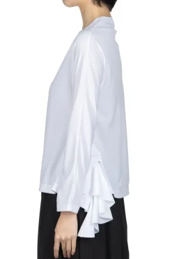 New Comme Des Garcons Comme Des Garcons Long Sleeve T-Shirt With Side Ruffles - White