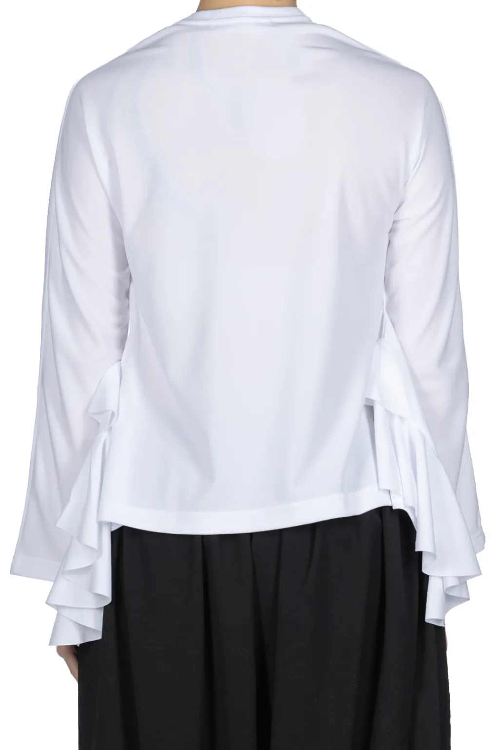 New Comme Des Garcons Comme Des Garcons Long Sleeve T-Shirt With Side Ruffles - White