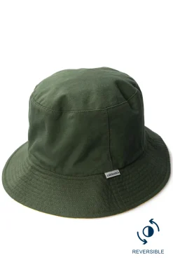 Best Cableami Loose Light Chino Bucket Hat Reversible - Olive / Lemon