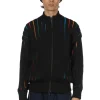 Discount CFCL Louver Stand-Up Collar Blouson - Black Multi