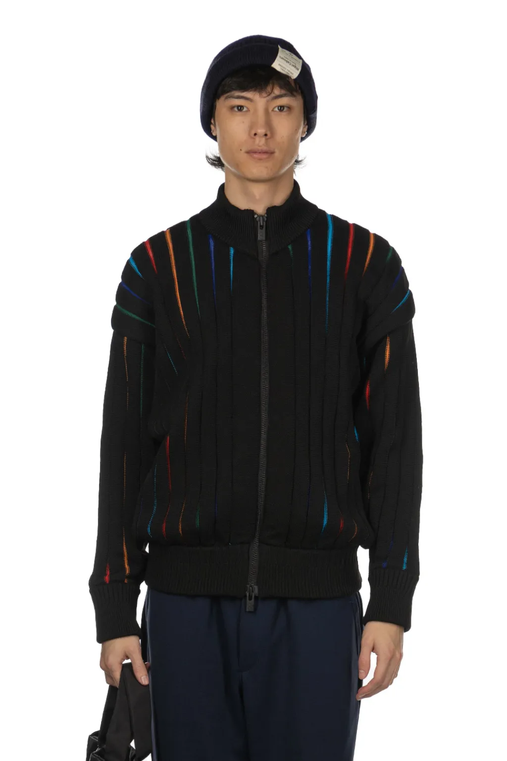 Discount CFCL Louver Stand-Up Collar Blouson - Black Multi