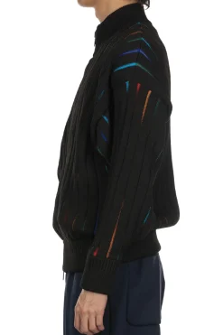 Discount CFCL Louver Stand-Up Collar Blouson - Black Multi