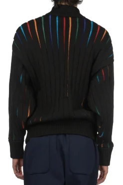 Discount CFCL Louver Stand-Up Collar Blouson - Black Multi