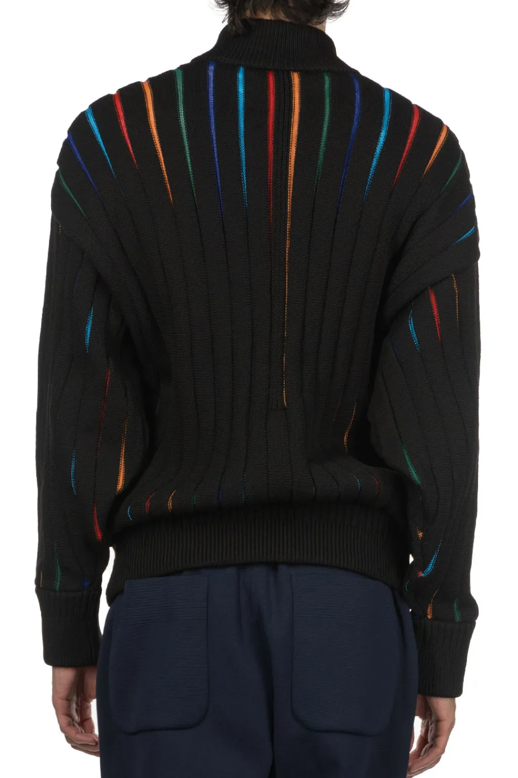 Discount CFCL Louver Stand-Up Collar Blouson - Black Multi