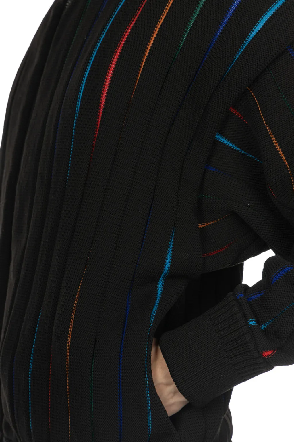 Discount CFCL Louver Stand-Up Collar Blouson - Black Multi