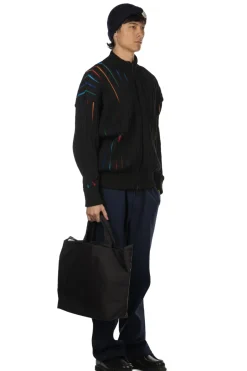 Discount CFCL Louver Stand-Up Collar Blouson - Black Multi