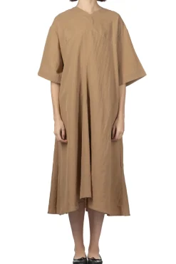Outlet Manon Lyocell Popline Flare Dress - Camel