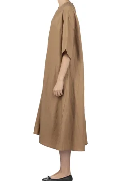 Outlet Manon Lyocell Popline Flare Dress - Camel