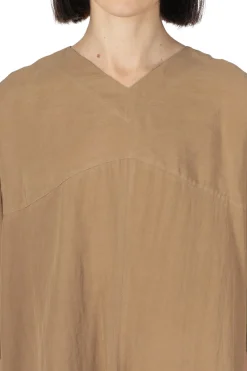 Outlet Manon Lyocell Popline Flare Dress - Camel