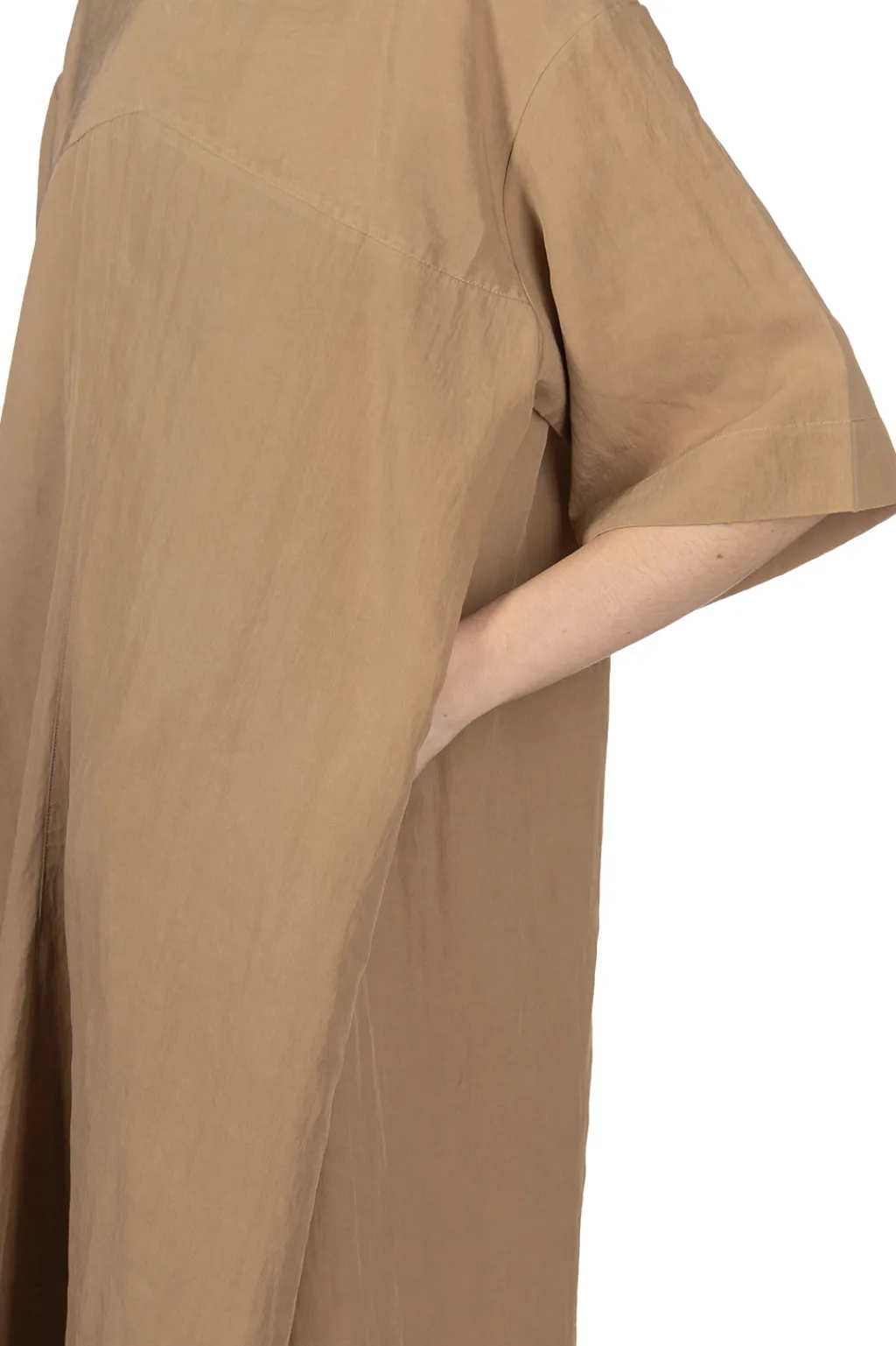 Outlet Manon Lyocell Popline Flare Dress - Camel