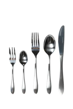Clearance Mino Pottery Matte Handle Stainless Steel Dinner Cutlery 5pcs Set